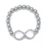 Imixlot Women's Alloy & Silver Plated Beads Crystal 8 Style Stretch Bracelet