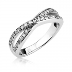 Sterling Silver Half Eternity Ring Round Cubic Zirconia CZ Eternity Ring - Nickel Free Engagement Wedding Eternity Ring (Available in Sizes 5 to 9) [Size 8]