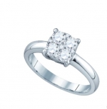0.63 Carat (ctw) 18K White Gold Diamond Fashion Ring