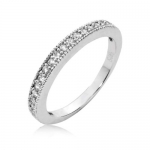 Sterling Silver Half Eternity Ring Round Cubic Zirconia CZ Eternity Ring - Nickel Free Engagement Wedding Eternity Ring (Available in Sizes 6 to 8) [Size 7]