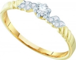 0.10 Carat (ctw) 10K Yellow Gold Diamond Bridal Ring
