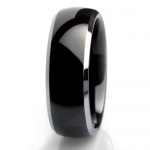 8MM Men's Tungsten Carbide Ring Wedding Band Black plated and Tungsten edges (Available in Sizes 5 to 15) [Size 5]