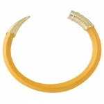 Heirloom Finds Yellow Enamel No. 2 Pencil Cuff Bangle Bracelet Gold Tone