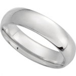 14K White Gold 6mm Comfort Fit Plain Mens Wedding Band (Available Ring Sizes 7-12 1/2) Size 7