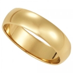 Men's 14K Yellow Gold 6mm Traditional Plain Wedding Band (Available Ring Sizes 7-12 1/2) Size 7