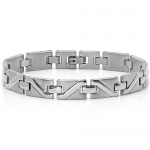 Mens Stainless Steel Solid Patterned Link Bracelet 8 1/2 inches