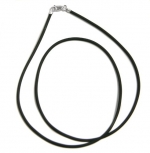Rubber Cord 2 mm with Sterling Silver Finish Sizes 14, 16, 18, 20, 22, 24, 30