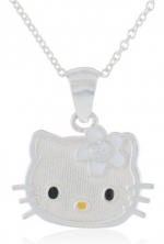 Hello Kitty Girl's Sterling Silver April Birthstone Pendant Necklace and Chain