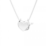 Fabulous 925 Sterling Silver Devil Heart Pendant Necklace