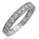 14K White Gold Wedding Diamond Band Ring (GH, I1-I2, 0.50 carat)