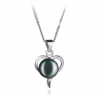 PearlsOnly Leeza Black 9.0-9.5mm AA Freshwater Cultured Pearl Pendant