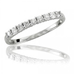 10k White Gold Wedding Diamond Band Ring (HI, I, 0.27 carat)