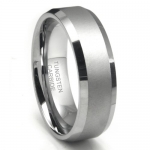 8MM Tungsten Carbide Men's Ring in Comfort Fit and Matte Finish Sz 10.5