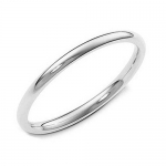 Sterling Silver 2MM High Polish Plain Dome Tarnish Resistant Comfort Fit Wedding Band Ring Sz 4