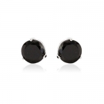 Onxy Cubic Zirconia Stud Earrings-Black CZ Round Cut Stud Earrings-14K White Gold Filled Black CZ Round Cut Stud Earrings- 10mm by GemGem Jewelry