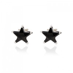 Black CZ Star Stud Earrings-8mm 14kt White Gold Filled Black CZ Star Stud Earrings-8mm Unisex by gemgem Jewelry