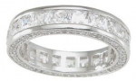 Sterling Silver Wedding Band Eternity Anniversary Ring 4 MM's Wide