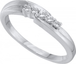 0.10 Carat (ctw) 10K White Gold Diamond Promise Ring