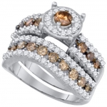 1.70 Carat (ctw) 10K White Gold Diamond Micro-Pave Bridal Ring