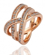 Rose Gold Plated CZ Infinity Wedding Band Ring-CR3699(6)