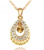 Swarovski Elements Crystal Princess Teardrop Pendant Necklaces In Eight Colors (A)-47cm Chain 9038A