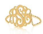 Monogram Bracelet 18k Gold Plated Personalized Initial Name Bracelet (6.5 Inches)