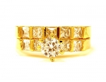 5mm-Round Cut Center Stone CZ Wedding Bridal Engagement Ring Set- 14KT Gold Filled CZ Wedding Rings set -Size 11 by gemgem Jewelry