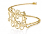 Monogram Necklace 18k Gold Plated Personalized Initial Name Necklace (14 Inches)
