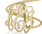 Monogram Necklace 18k Gold Plated Personalized Initial Name Necklace