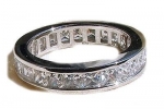 Edwin Earls 2.25ct Princess Cut Cz Eternity Band Wedding Ring Sterling Silver (6)