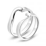Couple Jewelry Love Password Sterling Silver Plated Heart Lovers Rings Mens Ladies Wedding Band (Ladies' Size 7)