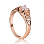 FASHION PLAZA Rose Gold Finish Cubic Zirconia Engagement Ring with Cubic Zirconia Shoulders R203 (8)