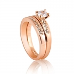 Nickel Free Rose Gold Plated 3mm Band 5mm Cubic Zirconia Engagement Ring Size 5, 6, 7, 8, 9 R25 (7)
