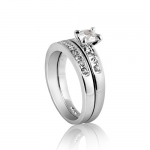 Nickel Free Silver Tone Rhodium Plated 3mm Band 5mm Cubic Zirconia Engagement Ring Size 5, 6, 7, 8, 9 R41 (6)
