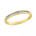10KT Yellow Gold Round Diamond Anniversary Ring (1/10 CTTW)