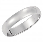 Men's 10K White Gold 5mm Traditional Plain Wedding Band (Available Ring Sizes 7-12 1/2) Size 7