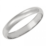 Men's 14K White Gold 4mm Traditional Plain Wedding Band (Available Ring Sizes 7-12 1/2) Size 8