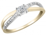 Diamond Promise Ring in 10K White and Yellow Gold, Size 7