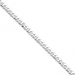 Sterling Silver 3.6 mm High Polish Concave Curb Link Chain Necklace 16 - 30 Available - 22 inches