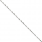 .925 Sterling Silver 1.7 mm High Polish Diamond Cut Singapore Link Chain Necklace - 18 inches