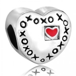 Pugster Red Heart Xoxo Hugs & Kisses Love Charm Lover Bead Fit Pandora Charm Bracelet