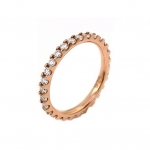 Rose Gold Plated Eternity Cz Band Ring, Size 9