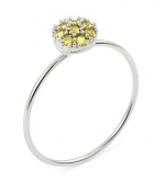 Pave Yellow Cz Round Stackable Ring, Size 6