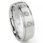 Cobalt XF Chrome 8MM Diamond Dome Wedding Band Ring Sz 7.5 SN#169
