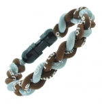 Titanium Bracelet, Germanium Bracelet, Ionic Bracelet, Energy Bracelet, 8.5 Inches, Baseball Bracelet or Softball Bracelet, Brown and Silver