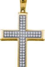 0.20 Carat (ctw) 10K Yellow gold Diamond Cross Pendant