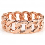 Rose Goldtone Thick Chain Link Stretch Bracelet Fashion Jewelry