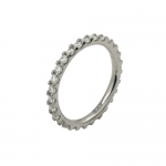 Rhodium Plated Eternity Cz Band Ring, Size 5
