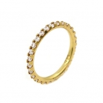 Gold Plated Eternity Cz Band Ring, Size 8