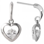 Lovely Heart Shaped Cubic Zirconia Drop Earrings